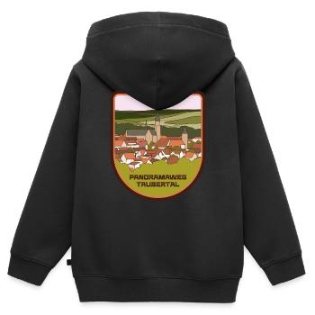 Panoramaweg Taubertal - Kinder Premium Organic Zip Hoodie - Schwarz - Hinten - AI Model Kid Male (0cm)