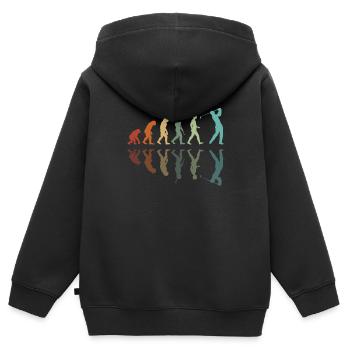 Golf Evolution - Golfer Evolution - Kids Premium Organic Zip-up Hoodie - black - Back - AI Model Kid Male (0cm)
