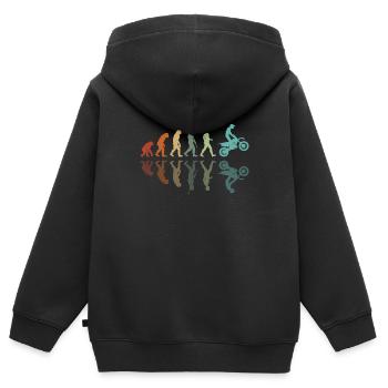 Motocross Entwicklung - Kinder Premium Organic Zip Hoodie - Schwarz - Hinten - AI Model Kid Male (0cm)