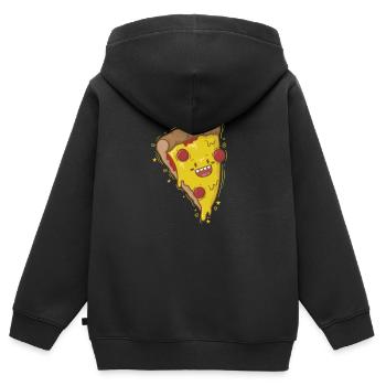 Salami Pizza est heureux - Sweat Premium à capuche zippé enfant bio - noir - Dos - AI Model Kid Male (0cm)