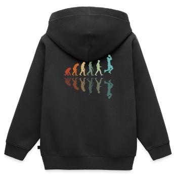 Basketball Entwicklung - Kinder Premium Organic Zip Hoodie - Schwarz - Hinten - AI Model Kid Male (0cm)