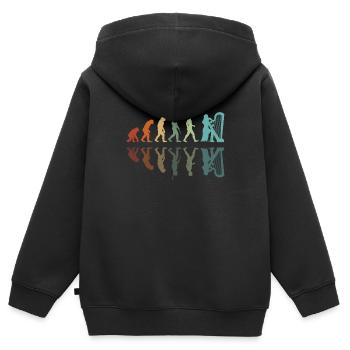 Entwicklung des Harfenspielers - Kinder Premium Organic Zip Hoodie - Schwarz - Hinten - AI Model Kid Male (0cm)