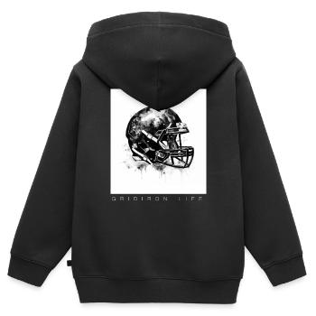 Gridiron Football American Game Touchdown-Helm - Kinder Premium Organic Zip Hoodie - Schwarz - Hinten - AI Model Kid Male (0cm)