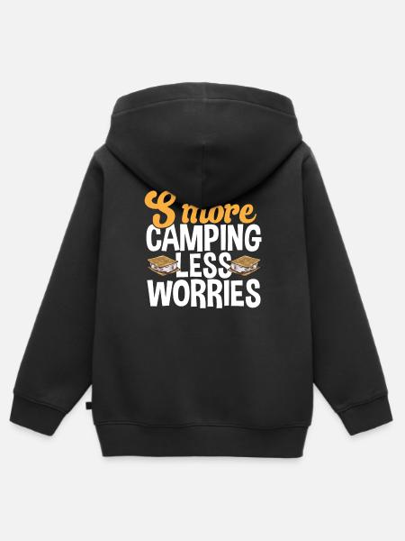 S'more Lagerfeuer Marshmallow Camping - Kinder Premium Organic Zip Hoodie - Schwarz