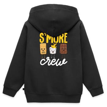 S'more Campfire Marshmallow Camping - Sweat Premium à capuche zippé enfant bio - noir - Dos - AI Model Kid Male (0cm)