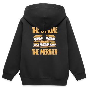 S'more Campfire Marshmallow Camping - Sweat Premium à capuche zippé enfant bio - noir - Dos - AI Model Kid Male (0cm)
