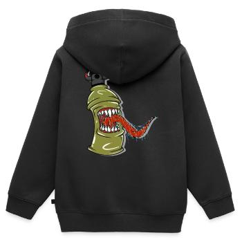 Devil Can - Kinder Premium Organic Zip Hoodie - Schwarz - Hinten - AI Model Kid Male (0cm)