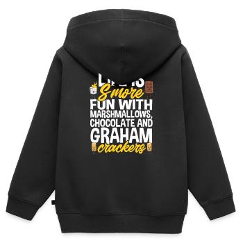 S'more Campfire Marshmallow Camping - Sweat Premium à capuche zippé enfant bio - noir - Dos - AI Model Kid Male (0cm)