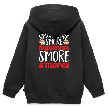 S'more Campfire Marshmallow Camping - Sweat Premium à capuche zippé enfant bio - noir - Dos - AI Model Kid Male (0cm)
