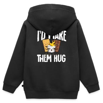 S'more Campfire Marshmallow Camping - Sweat Premium à capuche zippé enfant bio - noir - Dos - AI Model Kid Male (0cm)