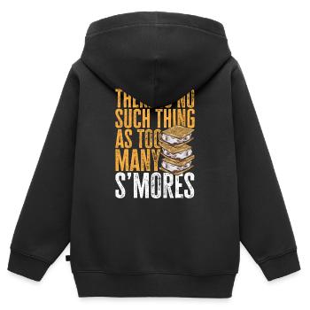 S'more Campfire Marshmallow Camping - Sweat Premium à capuche zippé enfant bio - noir - Dos - AI Model Kid Male (0cm)