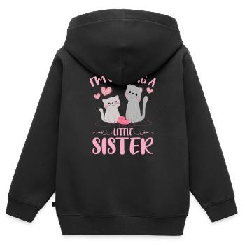 Baby Sister Reveal Im Getting A Little Sister Cat - Kinder Premium Organic Zip Hoodie - Schwarz - Hinten - AI Model Kid Male (0cm)