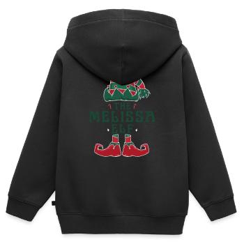 Der Melissa Elf Pyjama für lustige Weihnachten - Kinder Premium Organic Zip Hoodie - Schwarz - Hinten - AI Model Kid Male (0cm)