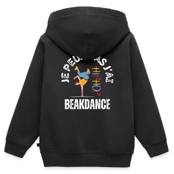 JE PEUX PAS JAI BREAKDANCE - Sweat Premium à capuche zippé enfant bio - noir - Dos - AI Model Kid Male (0cm)