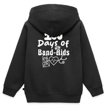 École de sciences infirmières 100 jours de pansements - Sweat Premium à capuche zippé enfant bio - noir - Dos - AI Model Kid Male (0cm)