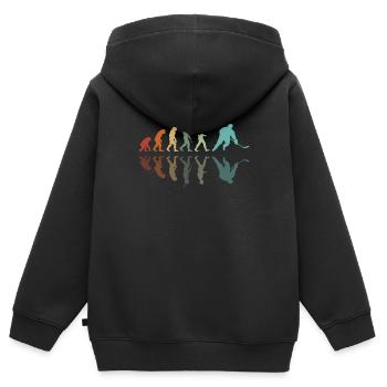 Eishockey Entwicklung - Kinder Premium Organic Zip Hoodie - Schwarz - Hinten - AI Model Kid Male (0cm)