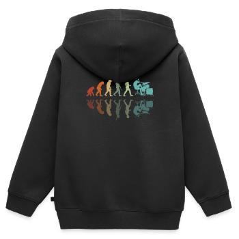 Schlagzeuger Entwicklung - Kinder Premium Organic Zip Hoodie - Schwarz - Hinten - AI Model Kid Male (0cm)