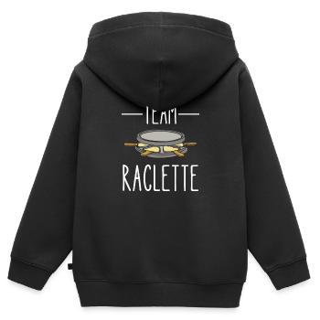 team raclette - Sweat Premium à capuche zippé enfant bio - noir - Dos - AI Model Kid Male (0cm)