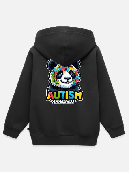 Autism Awareness puzzles piece - Kinder Premium Organic Zip Hoodie - Schwarz