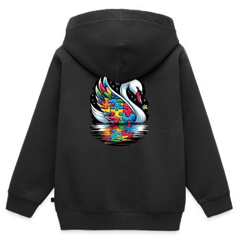 Autism Awareness puzzles piece - Kinder Premium Organic Zip Hoodie - Schwarz - Hinten - AI Model Kid Male (0cm)