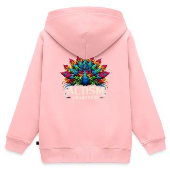 Autism Awareness puzzles piece - Kinder Premium Organic Zip Hoodie - Rosa - Hinten - AI Model Kid Female (0cm)