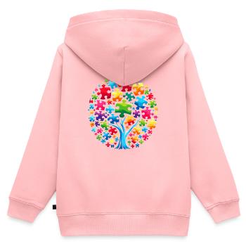 Autism Awareness puzzles piece - Kinder Premium Organic Zip Hoodie - Rosa - Hinten - AI Model Kid Female (0cm)