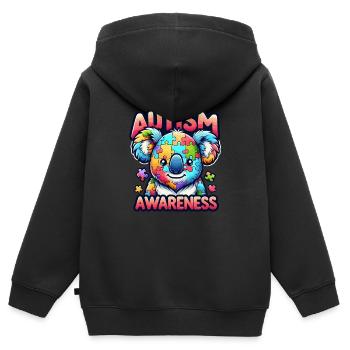 Autism Awareness puzzles piece - Kinder Premium Organic Zip Hoodie - Schwarz - Hinten - AI Model Kid Male (0cm)