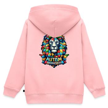 Autism Awareness puzzles piece - Kinder Premium Organic Zip Hoodie - Rosa - Hinten - AI Model Kid Female (0cm)