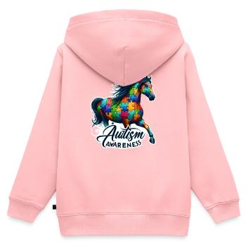 Autism Awareness puzzles piece - Kinder Premium Organic Zip Hoodie - Rosa - Hinten - AI Model Kid Female (0cm)