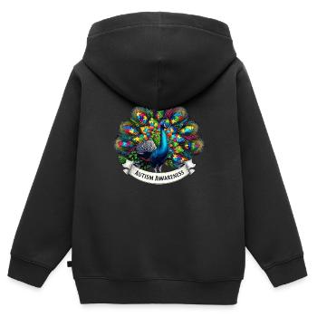 Autism Awareness puzzles piece - Kinder Premium Organic Zip Hoodie - Schwarz - Hinten - AI Model Kid Male (0cm)