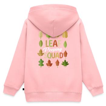Leaf Peeping Squad Autumn Leaf Peeper - Sweat Premium à capuche zippé enfant bio - rose - Dos - AI Model Kid Female (0cm)