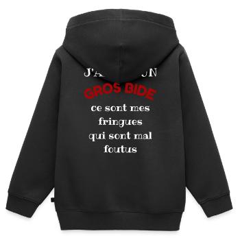 Männer, Frauen, Humorvoll, Humorvolles T-Shirt-Geschenk - Kinder Premium Organic Zip Hoodie - Schwarz - Hinten - AI Model Kid Male (0cm)