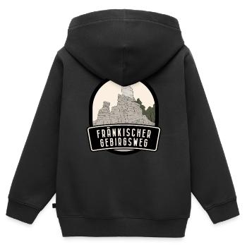 Fränkischer Gebirgsweg - Kinder Premium Organic Zip Hoodie - Schwarz - Hinten - AI Model Kid Male (0cm)