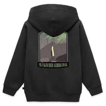 Fränkischer Gebirgsweg - Kinder Premium Organic Zip Hoodie - Schwarz - Hinten - AI Model Kid Male (0cm)