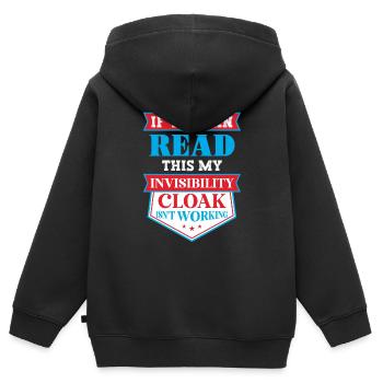 Mon manteau invisible ne fonctionne pas - Sweat Premium à capuche zippé enfant bio - noir - Dos - AI Model Kid Male (0cm)