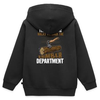 Romantic Lumber Walks - A Craftsman's Delight - Kinder Premium Organic Zip Hoodie - Schwarz - Hinten - AI Model Kid Male (0cm)