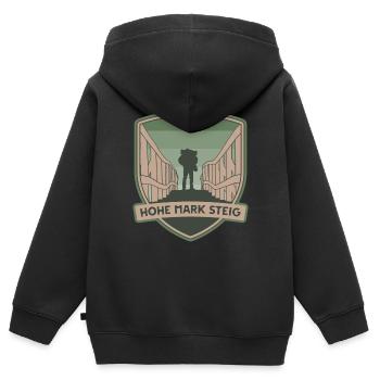 Hohe Mark Steig - Kinder Premium Organic Zip Hoodie - Schwarz - Hinten - AI Model Kid Male (0cm)