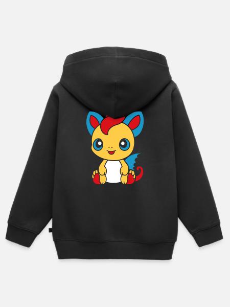 Baby Dragon - Kids Premium Organic Zip-up Hoodie - black