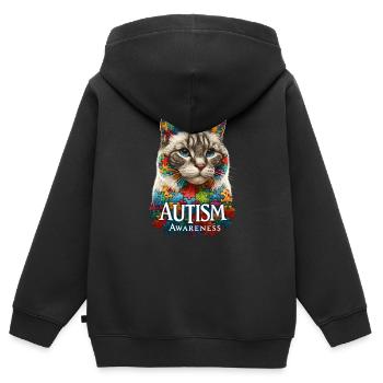 Autism Awareness puzzles piece - Kinder Premium Organic Zip Hoodie - Schwarz - Hinten - AI Model Kid Male (0cm)