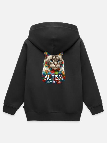 Autism Awareness puzzles piece - Kinder Premium Organic Zip Hoodie - Schwarz