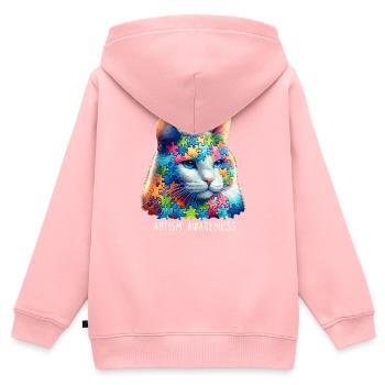 Autism Awareness puzzles piece - Kinder Premium Organic Zip Hoodie - Rosa - Hinten - AI Model Kid Female (0cm)