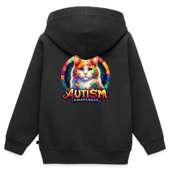 Autism Awareness puzzles piece - Kinder Premium Organic Zip Hoodie - Schwarz - Hinten - AI Model Kid Male (0cm)