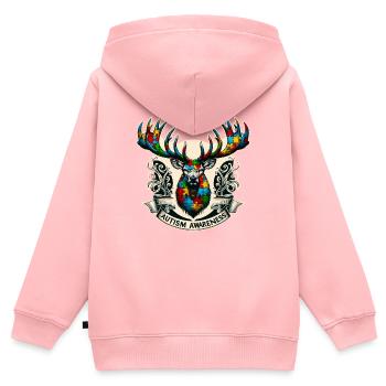 Autism Awareness puzzles piece - Kinder Premium Organic Zip Hoodie - Rosa - Hinten - AI Model Kid Female (0cm)