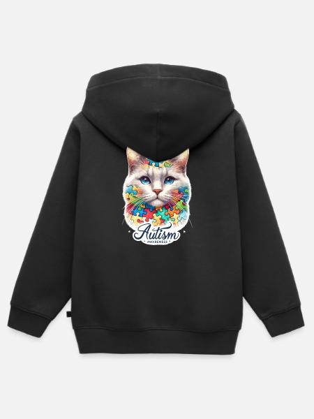 Autism Awareness puzzles piece - Kinder Premium Organic Zip Hoodie - Schwarz