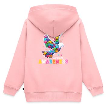 Autism Awareness puzzles piece - Kinder Premium Organic Zip Hoodie - Rosa - Hinten - AI Model Kid Female (0cm)
