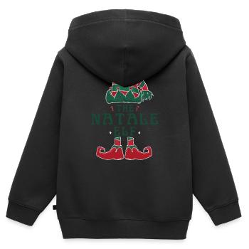 Der Natale Elf Pyjama für lustige Weihnachtsfeiertage - Kinder Premium Organic Zip Hoodie - Schwarz - Hinten - AI Model Kid Male (0cm)