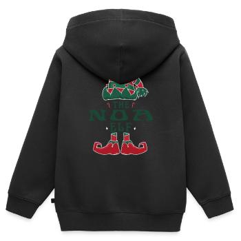 Le pyjama Noa Elf pour des vacances de Noël amusantes - Sweat Premium à capuche zippé enfant bio - noir - Dos - AI Model Kid Male (0cm)