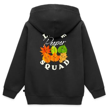 Leaf Peeper Squad Fall Season Autumn Leaves Peeper - Kinder Premium Organic Zip Hoodie - Schwarz - Hinten - AI Model Kid Male (0cm)