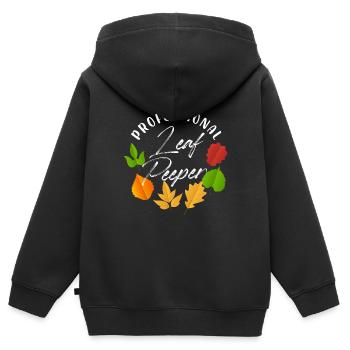 Professionnel Leaf Peeper Feuilles d’automne - Sweat Premium à capuche zippé enfant bio - noir - Dos - AI Model Kid Male (0cm)