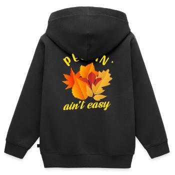 Peepin' Ain't Easy Funny Fall Autumn Leaf Peeper - Kinder Premium Organic Zip Hoodie - Schwarz - Hinten - AI Model Kid Male (0cm)